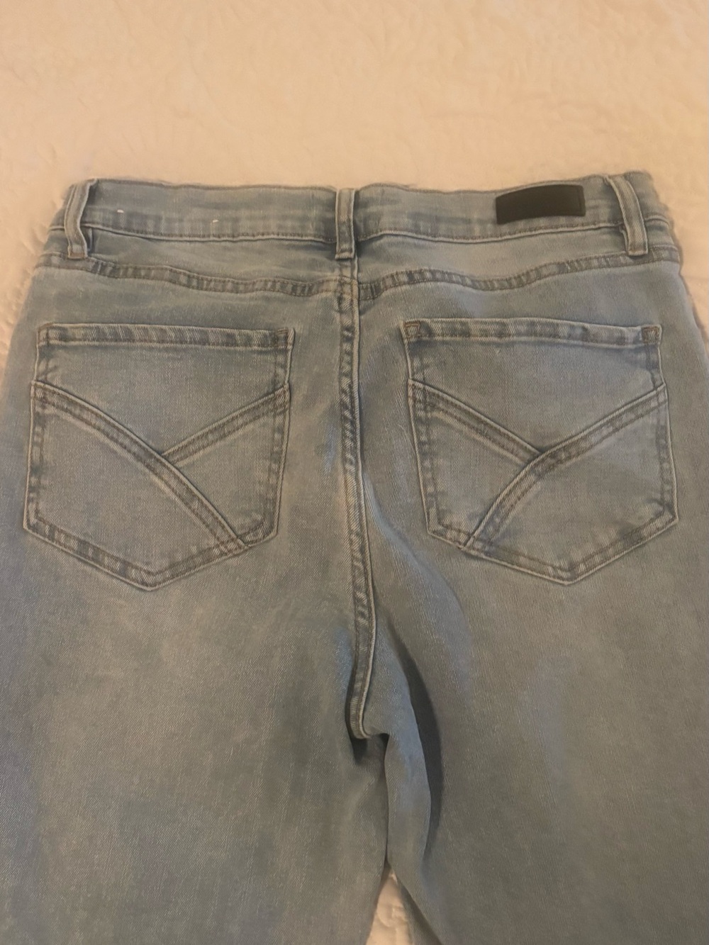 Nicole Miller Light Blue High-Rise Jeans with V-Stitch Back Pockets